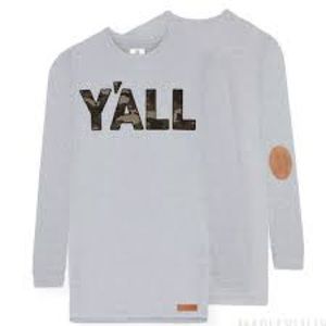 NWT Marley Lilly Grey Y’all Camouflage Camo Suede Elbow Patch Sweater